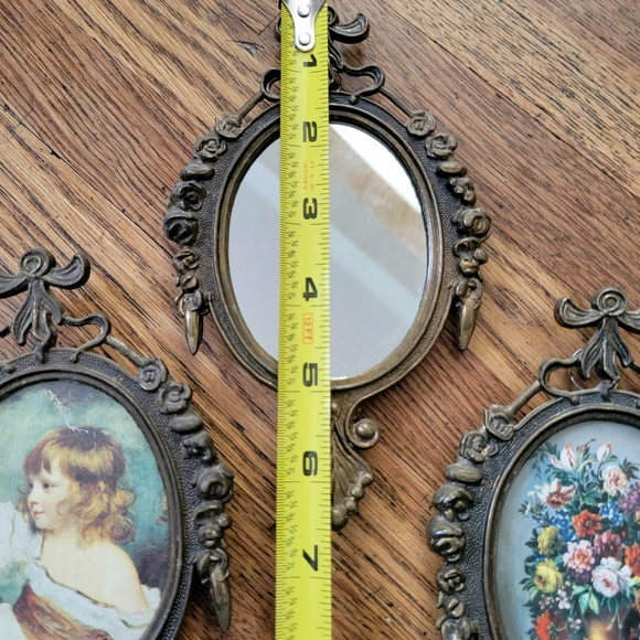 Vintage set of 3 ornate made in Italy brass framed photos - Picture 7 of 7